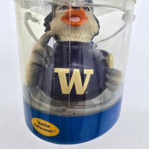 Vintage CelebriDucks Harry The Husky Rubber Duck Bath Toy Washington Huskies